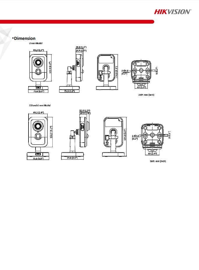 HIKVISION DS-2CD2443G2-I 4MP AcuSense Built-in Mic Fixed Cube Network Camera