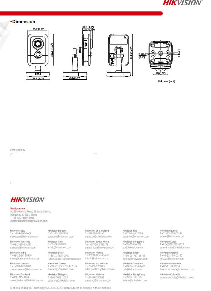 HIKVISION DS-2CD2463G2-I 6MP AcuSense Built-in Mic Fixed Cube Network Camera