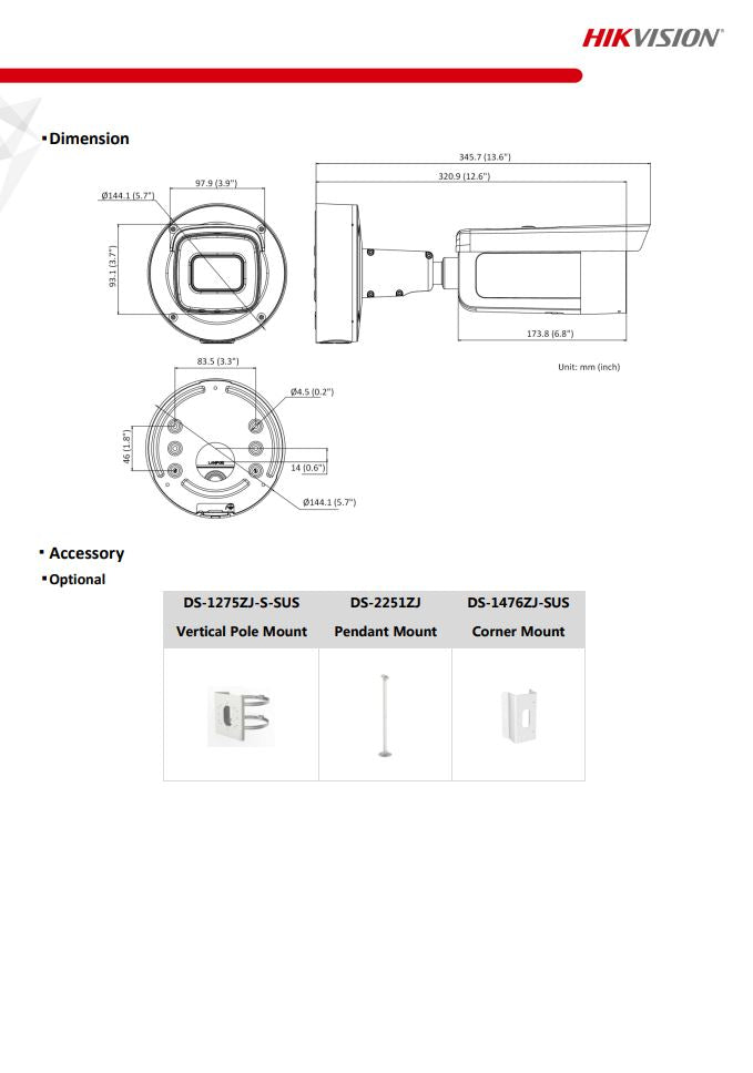 HIKVISION DS-2CD2626G2-IZS(C) 2MP AcuSense Varifocal Bullet Network Camera