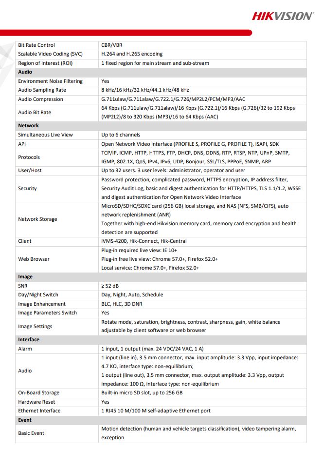 HIKVISION DS-2CD2646G2-IZS(C) 4MP AcuSense Motorized Varifocal Bullet Network Camera