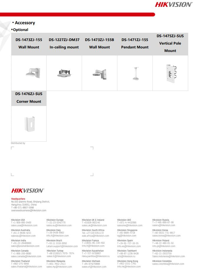 HIKVSION DS-2CD2726G2-IZS(D) 2MP AcuSense Varifocal Dome Network Camera