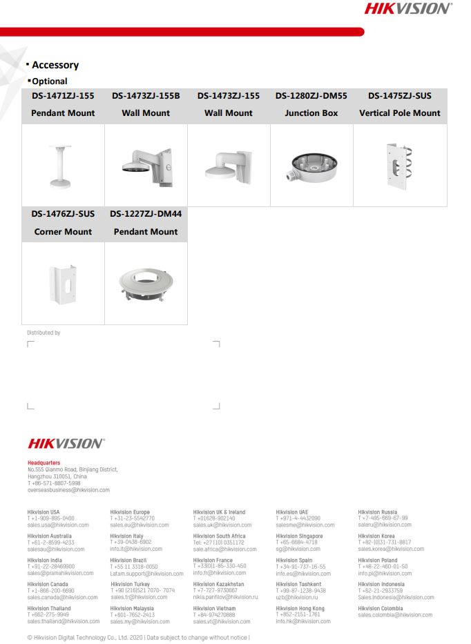 HIKVISION DS-2CD2763G2-IZS 6MP AcuSense Motorized Varifocal Dome Network Camera