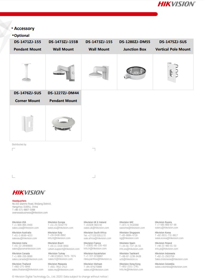 HIKVISION DS-2CD2783G2-IZS 8MP AcuSense Motorized Varifocal Dome Network Camera