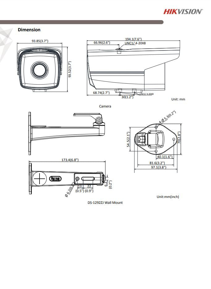 HIKVISION DS-2CD2T21G0-I 2MP WDR Fixed Bullet Network Camera