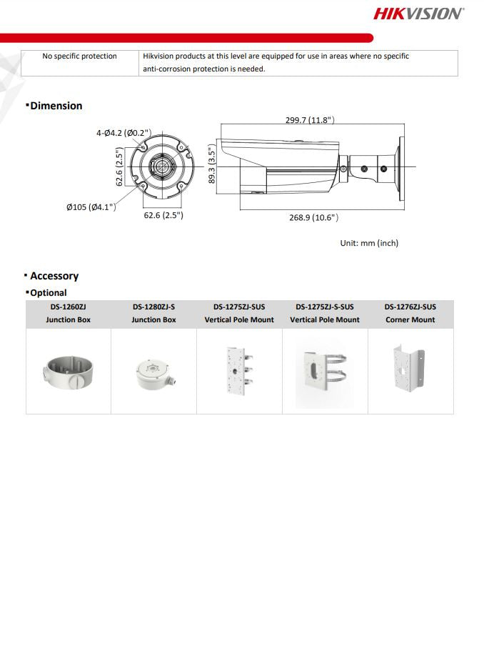 HIKVISION DS-2CD2T23G2-2I 2MP AcuSense Fixed Bullet Network Camera