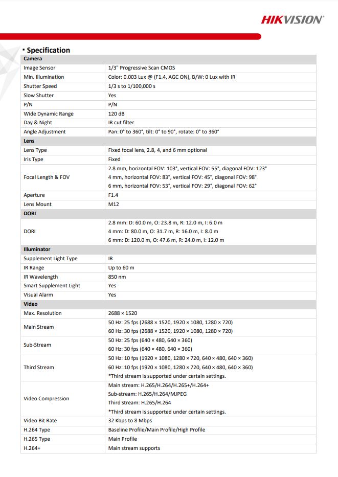 HIKVISION DS-2CD2T46G2-ISU/SL(C) 4MP AcuSense Strobe Light & Audible Warning Fixed Bullet Network Camera