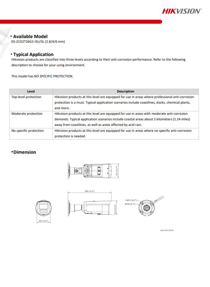 HIKVISION DS-2CD2T26G2-ISU/SL(D) 2MP AcuSense Strobe Light & Audible Warning Fixed Bullet Network Camera