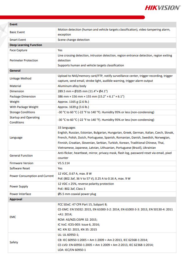 HIKVISION DS-2CD2T47G2-LSU/SL(C) 4MP ColorVu Strobe Light & Audible Warning Fixed Bullet Network Camera