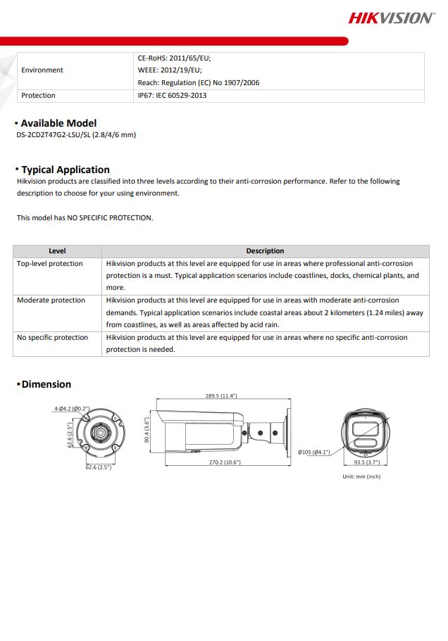 HIKVISION DS-2CD2T47G2-LSU/SL(C) 4MP ColorVu Strobe Light & Audible Warning Fixed Bullet Network Camera