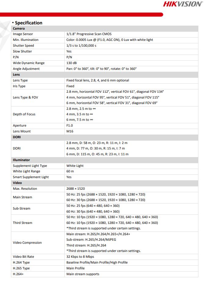 HIKVISION  DS-2CD2T47G2-L(C) 4MP ColorVu Fixed Bullet Network Camera