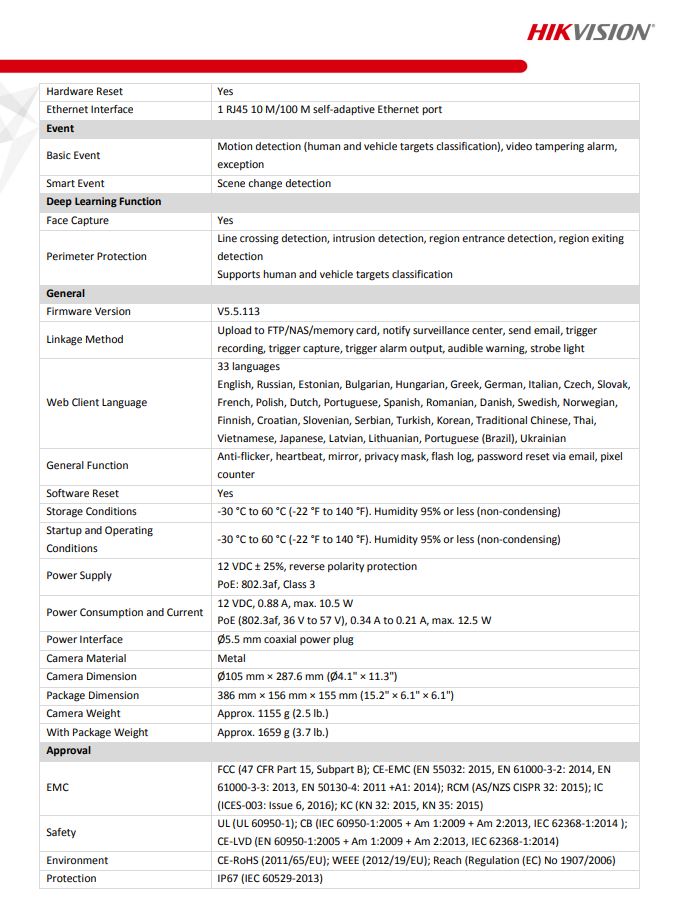 HIKVISION DS-2CD2T66G2-ISU/SL(C) 6MP AcuSense Strobe Light & Audible Warning Fixed Bullet Network Camera