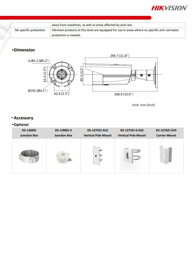 HIKVISION DS-2CD2T83G2-2I 8MP AcuSense Fixed Bullet Network Camera