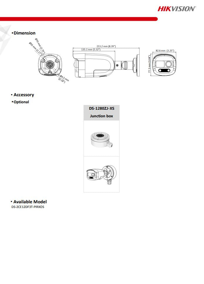 HIKVISION DS-2CE12DF3T-PIRXOS 2MP ColorVu PIR Siren Audio Fixed Bullet Camera