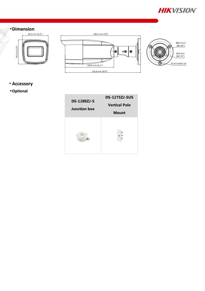 HIKVISION DS-2CE19D0T-VFIT3F(C) 2MP Manual Varifocal Bullet Camera