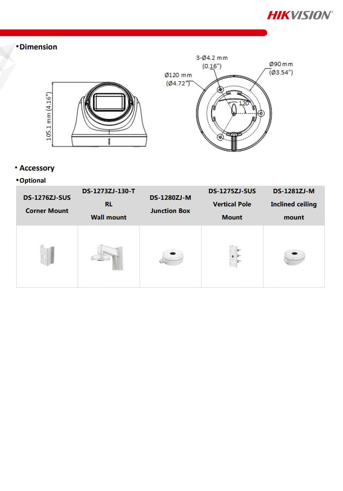 HIKVISION DS-2CE79D0T-VFIT3F(C) 2MP Manual Varifocal Turret Camera