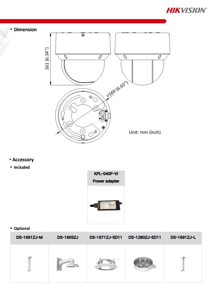 HIKVISION DS-2DE4A225IW-DE(S6) 2" 4MP 25X Powered by DarkFighter IR Network Speed Dome