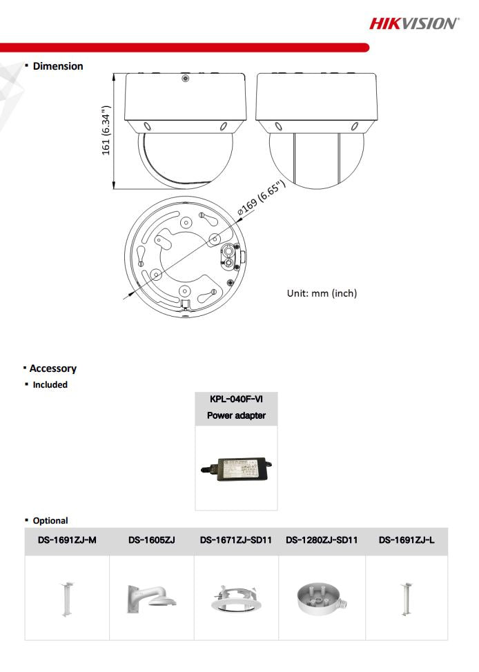 HIKVISION DS-2DE4A425IW-DE(S6) 4" 4MP 25X Powered by DarkFighter IR Network Speed Dome