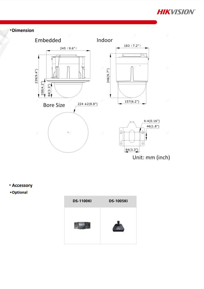 HIKVISION DS-2DE5225W-AE3(T5) 5" 2MP 25X Powered by DarkFighter Network Speed Dome