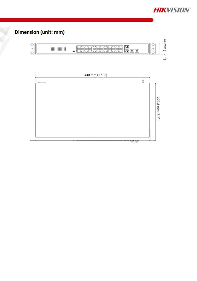 HIKVISION DS-3E0326P-E(B) 24 Port Fast Ethernet Unmanaged PoE Switch