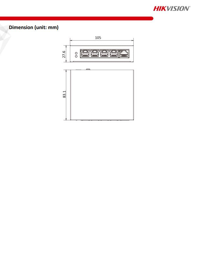 HIKVISION DS-3E0505P-E/M 4 Port Gigabit Unmanaged PoE Switch