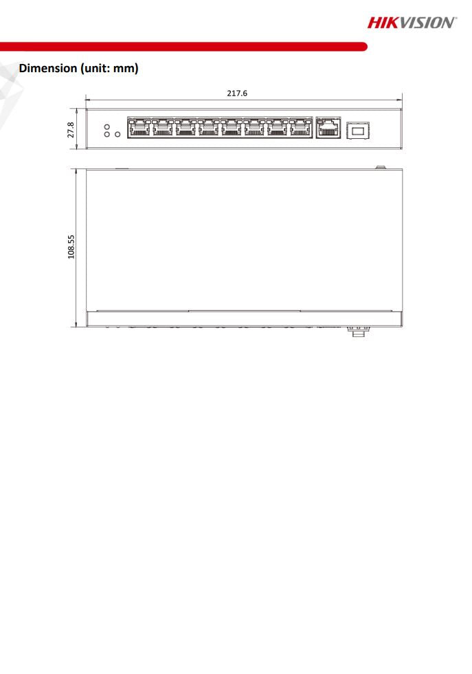 HIKVISION DS-3E0510P-E/M 8 Port Gigabit Unmanaged PoE Switch