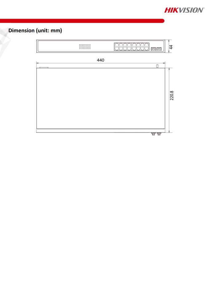 HIKVISION DS-3E0518P-E/M 16 Port Gigabit Unmanaged PoE Switch