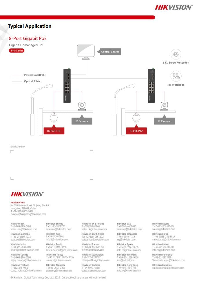 HIKVISION DS-3T0510HP-E/HS 8 Port Gigabit Unmanaged Harsh PoE Switch