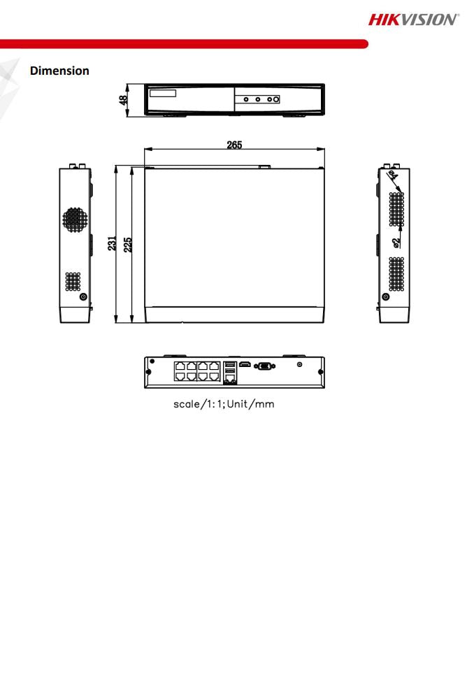 HIKVISION DS-7108NI-Q1/8P/M(C) 8-ch Mini 1U 8 PoE NVR