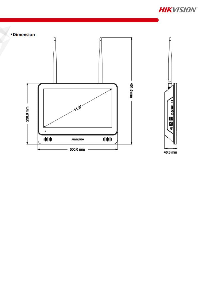 HIKVISION DS-7604NI-L1/W/1T 4-ch Wi-Fi NVR with LCD Display