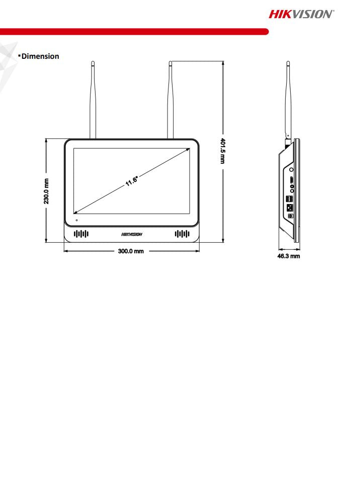 HIKVISION DS-7604NI-L1/W 4-ch Wi-Fi NVR with LCD Display