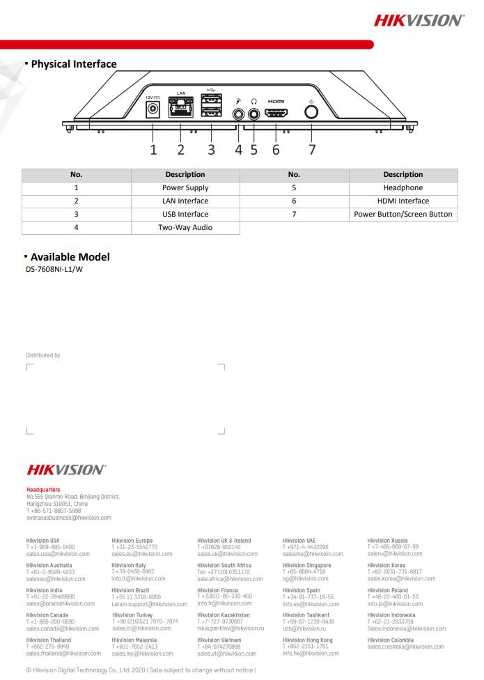 HIKVISION DS-7608NI-L1/W 8-ch Wi-Fi NVR with LCD Display