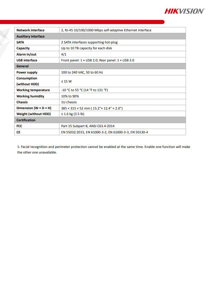 HIKVISION DS-7608NXI-I2/S(C) 8-ch 1U AcuSense 4K NVR