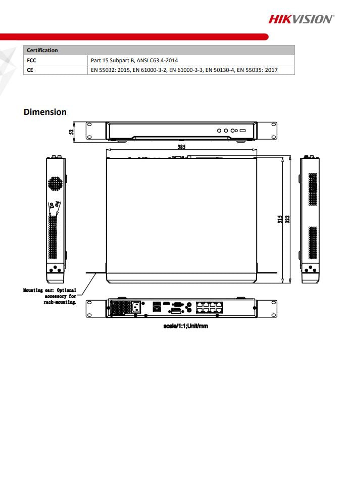 HIKVISION DS-7616NI-K2/16P 16-ch 1U 16 PoE 4K NVR