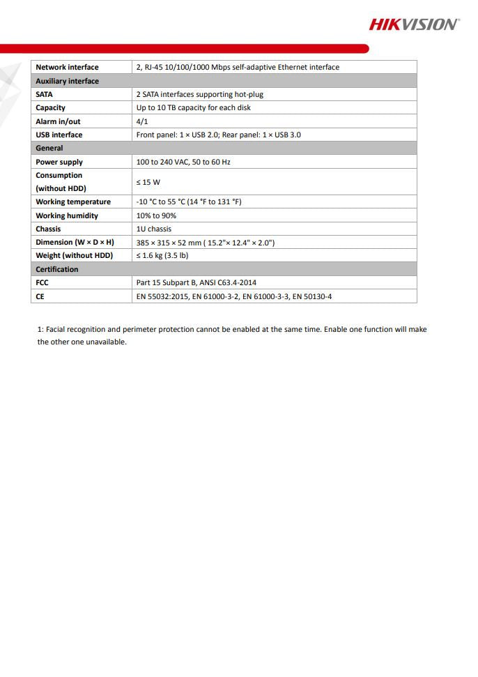 HIKVISION DS-7616NXI-I2/S(C) 16-ch 1U AcuSense 4K NVR