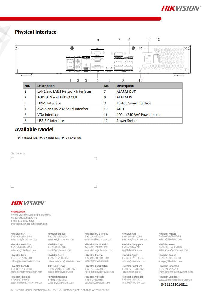 HIKVISION DS-7716NI-K4 16-ch 1.5U 4K NVR