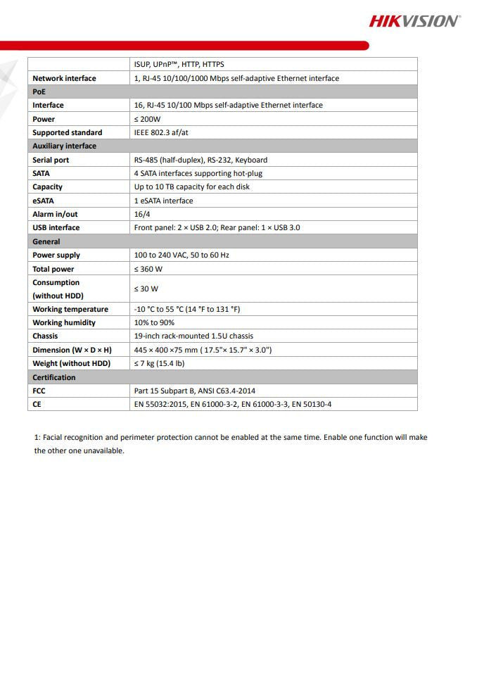 HIKVISION DS-7716NXI-I4/16P/S(C) 16-ch 1.5U 16 PoE AcuSense 4K NVR