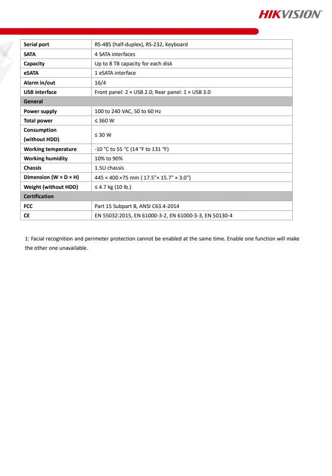 HIKVISION DS-7716NXI-K4/16P/S(C) 16-ch 1.5U 16 PoE AcuSense 4K NVR