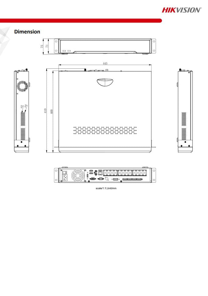 HIKVISION DS-7732NI-I4/24P 32-ch 1.5U 32 PoE 4K NVR