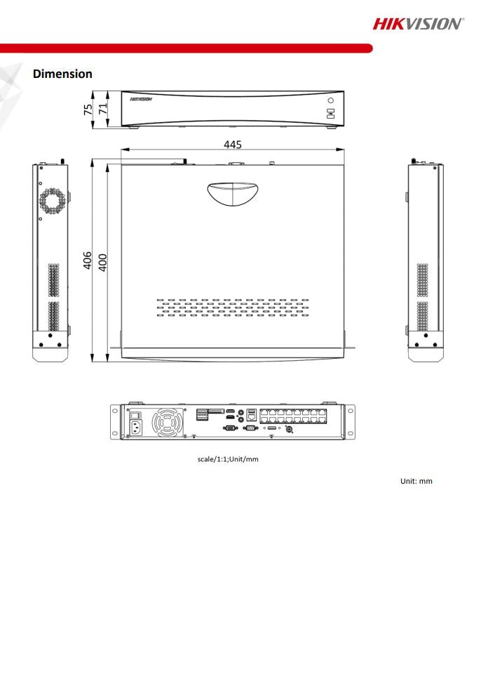 HIKVISION DS-7732NXI-I4/16P/S(C) 32-ch 1.5U 16 PoE AcuSense 4K NVR