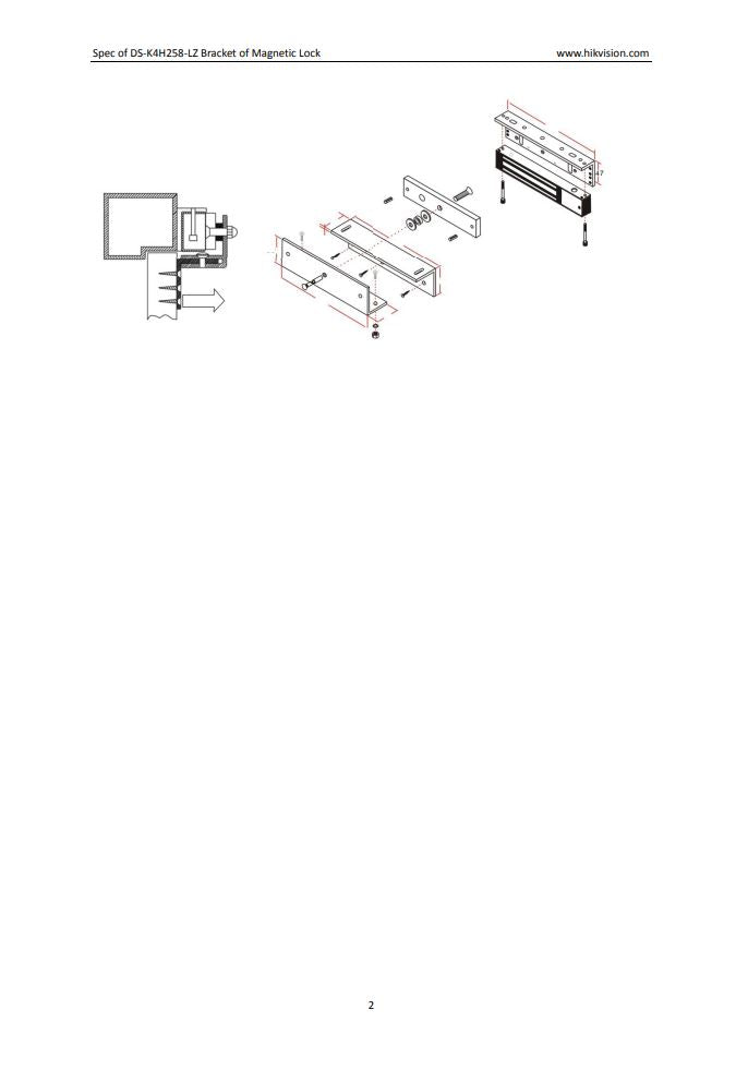 HIKVISION DS-K4H258-LZ Value Series Magnetic Lock LZ Bracket