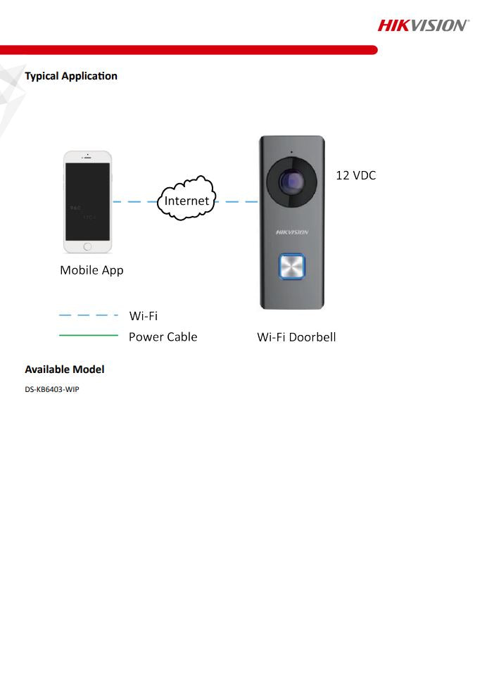 HIKVISION DS-KB6403-WIP Wi-Fi Video Doorbell