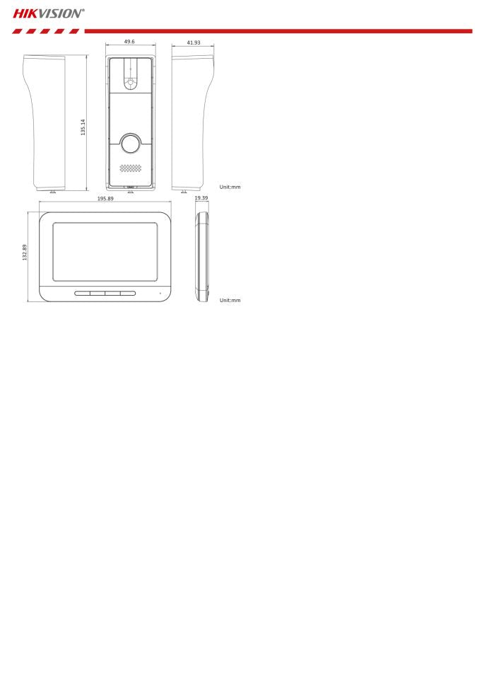 HIKVISION DS-KIS202T Villa Four Wire Analog Video Intercom Kit