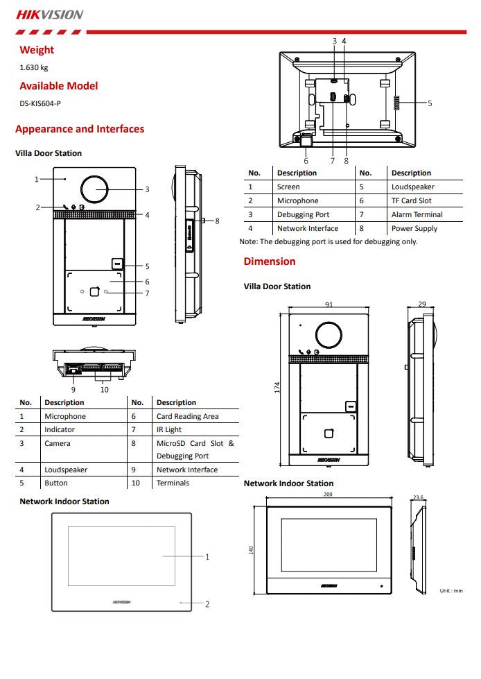 HIKVISION DS-KIS604-P(B) IP Video Intercom KIT