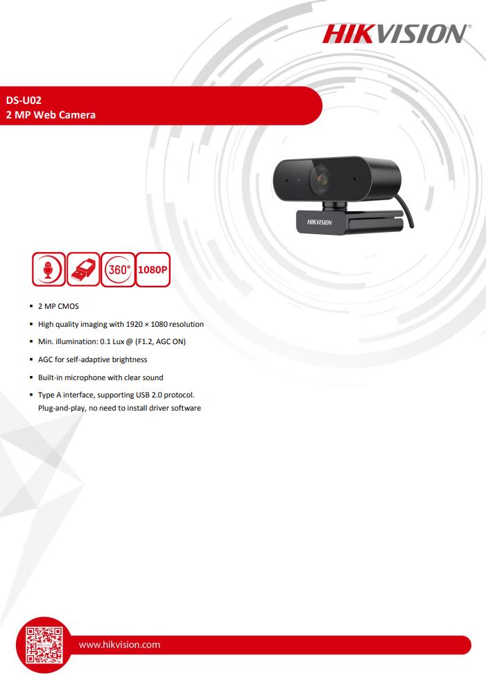 HIKVISION DS-U02 2MP USB Camera