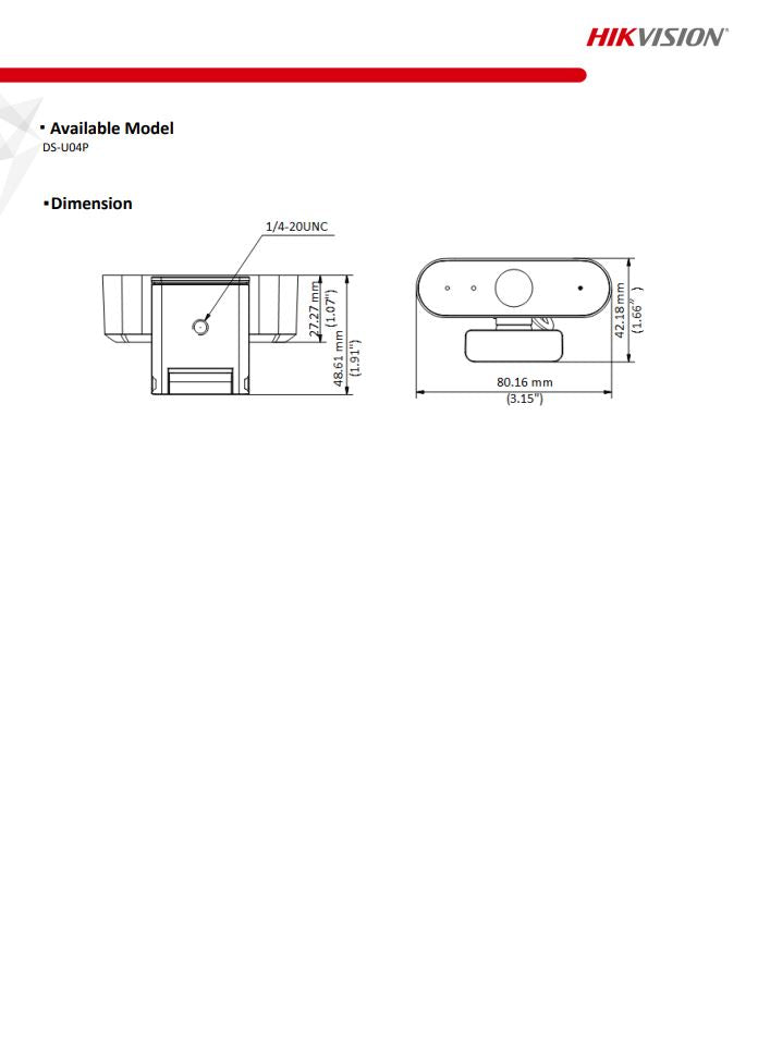 HIKVISION DS-U04P 4MP Web Camera