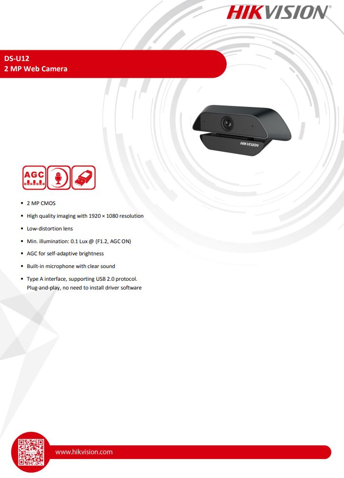 HIKVISION DS-U12 2MP USB Camera