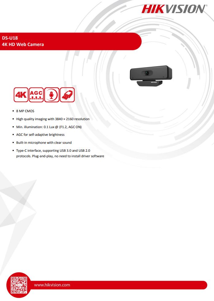 HIKVISION DS-U18 4K USB Camera