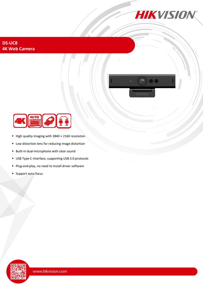 HIKVISION DS-UC8 4K Web Camera