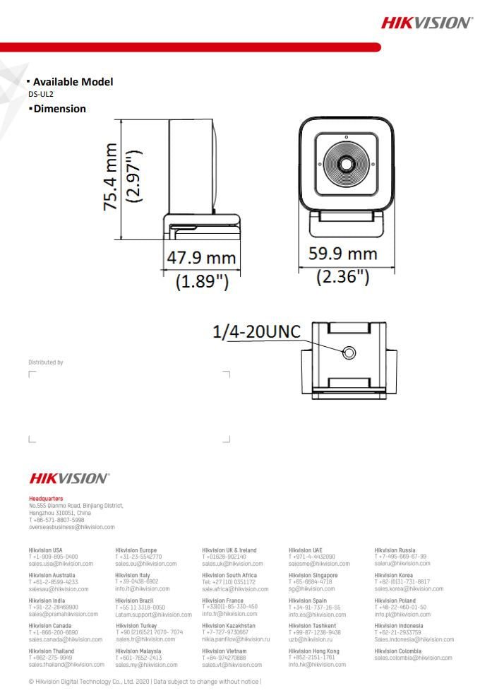 HIKVISION DS-UL2 2MP Live Web Camera