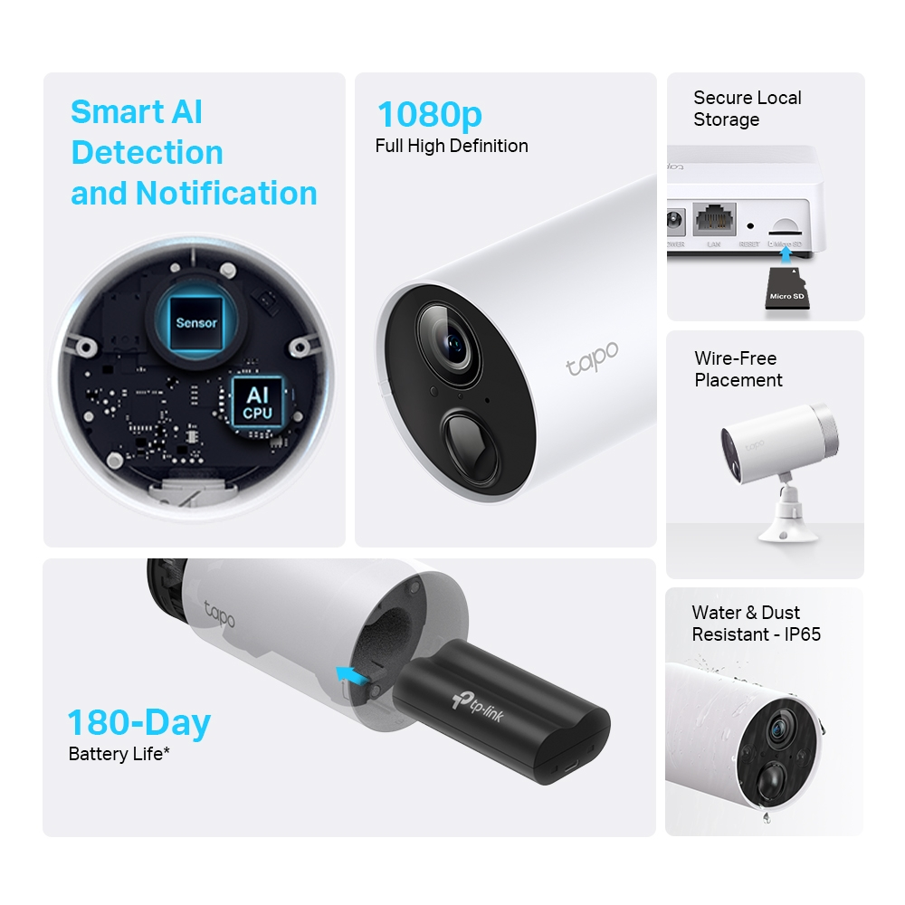 IP Camera Tapo C400S2 Smart Wire-Free Security Camera System, 2-Camera System